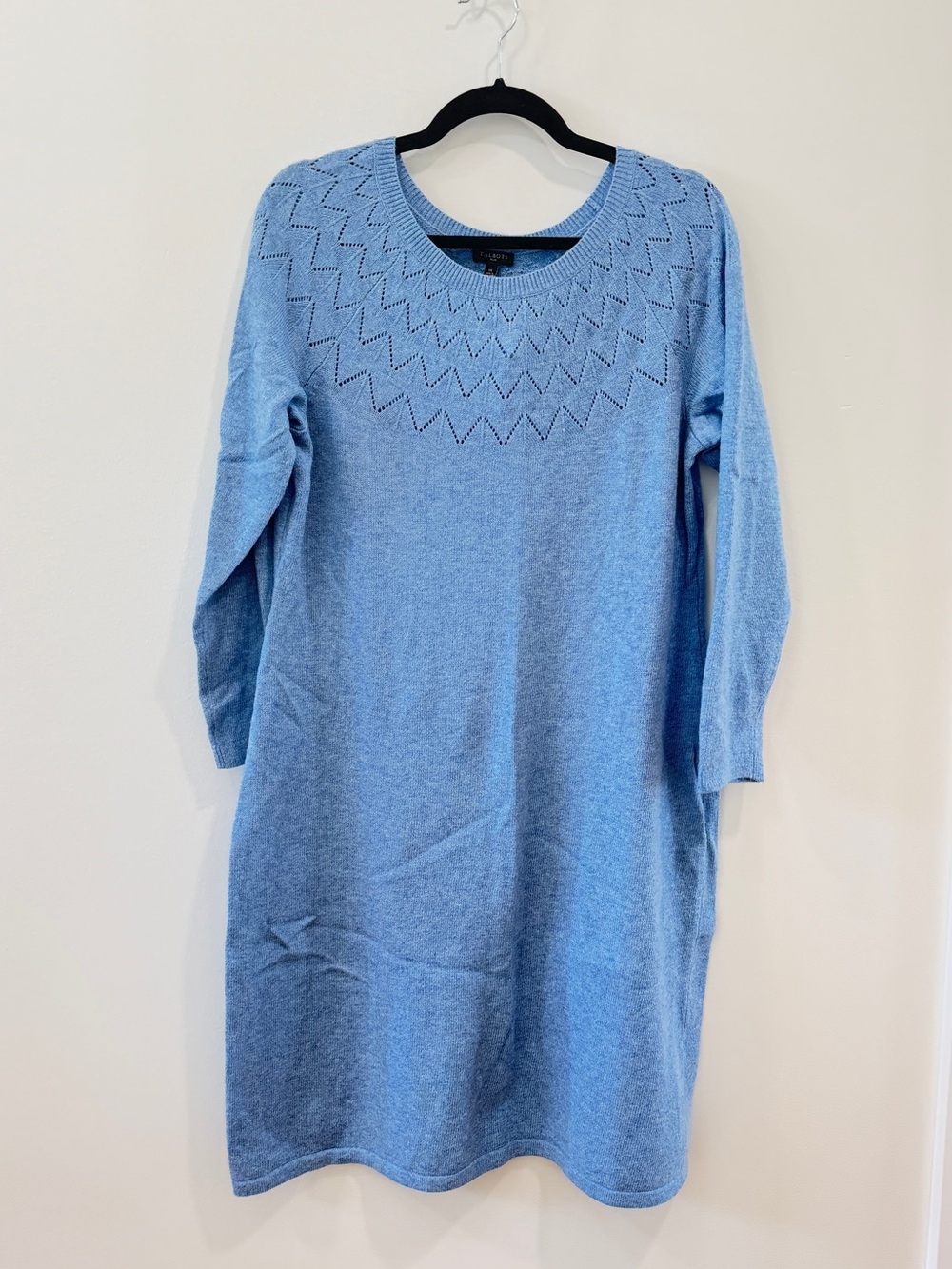 Talbots Light Blue Long Sleeve Knit Dress